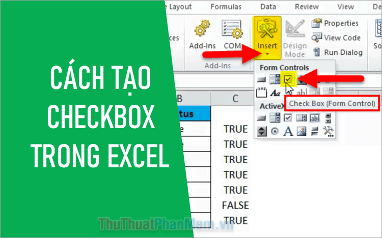 Hướng dẫn tạo Checkbox trong Excel - Thiết kế nút tích đơn giản