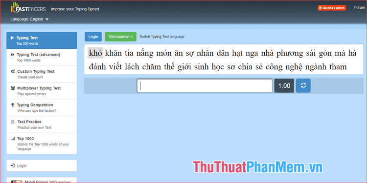 Top 5 trang web kiểm tra tốc độ đánh máy hàng đầu