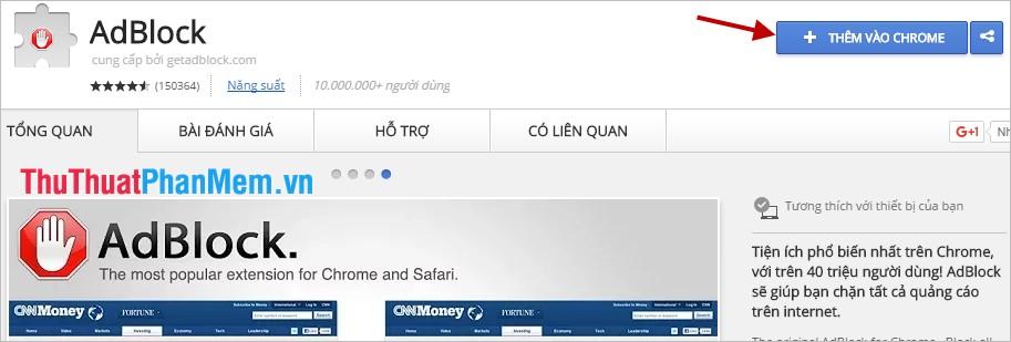 Hướng dẫn chặn quảng cáo trên Google Chrome, Firefox và IE bằng Adblock