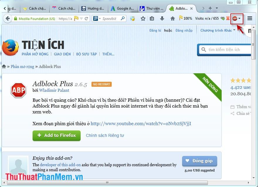 Cách chặn quảng cáo hiệu quả khi duyệt web trên Firefox