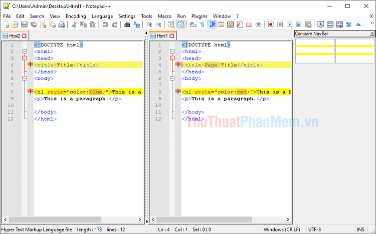 Hướng dẫn so sánh nội dung hai file text dễ dàng với Notepad++