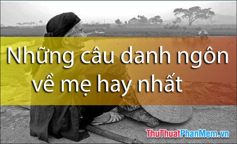 Những câu danh ngôn ý nghĩa nhất về tình mẹ