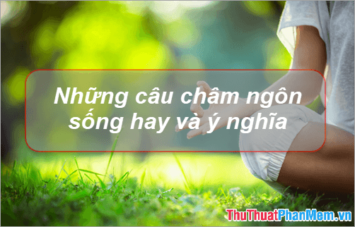 Những câu châm ngôn sống đẹp và ý nghĩa nhất, truyền cảm hứng và động lực cho cuộc đời bạn.