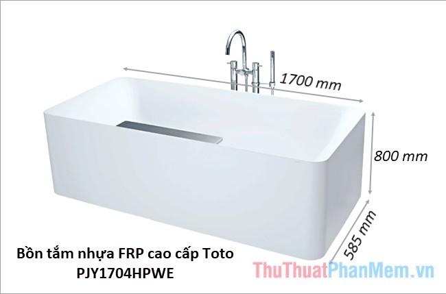 Kích thước tiêu chuẩn của bồn tắm nằm phổ biến (bồn tắm Toto, Inax...)