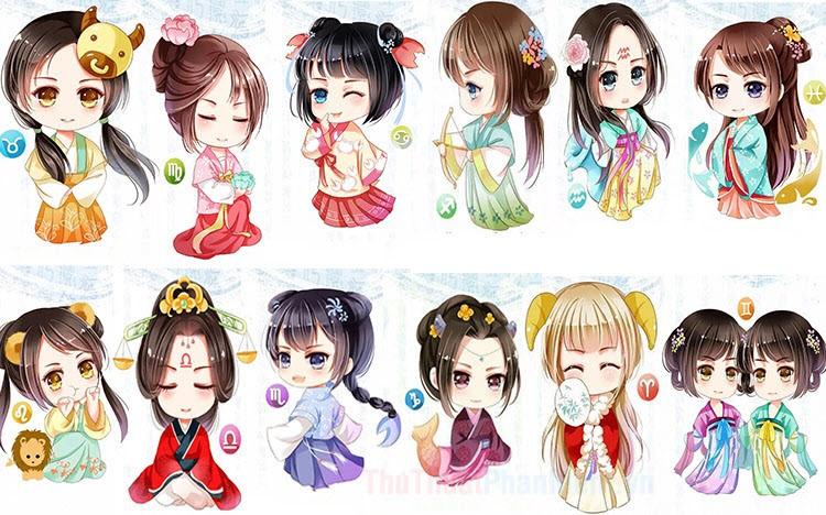 Khám phá hình ảnh 12 cung hoàng đạo chibi cổ trang đẹp mê hồn