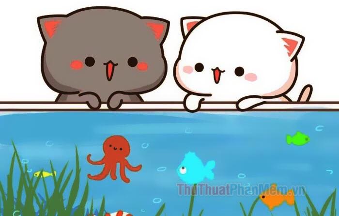 Tuyển tập hình ảnh mèo cute chibi đẹp nhất, đáng yêu và ngộ nghĩnh