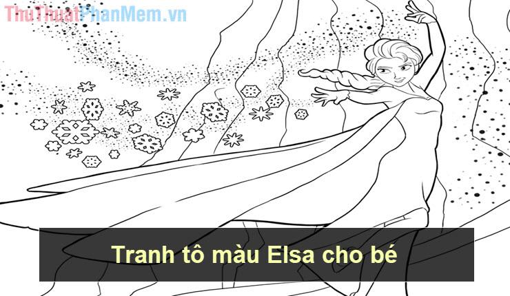 Tranh tô màu Elsa dành cho bé