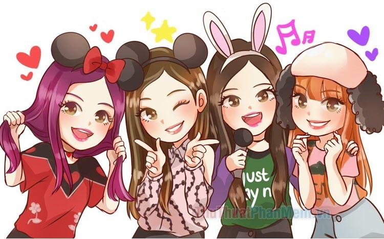 Bộ sưu tập hình nền BlackPink chibi đẹp mê hồn