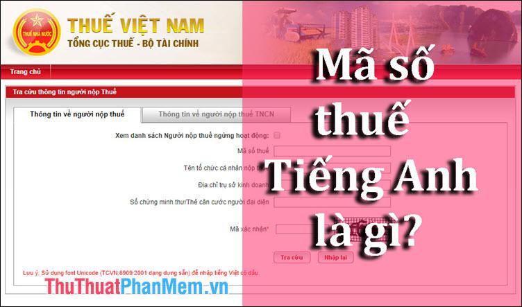 Mã số thuế trong tiếng Anh được gọi là gì?