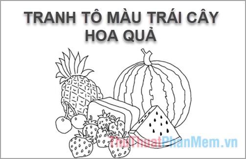 Tranh tô màu chủ đề trái cây và hoa quả