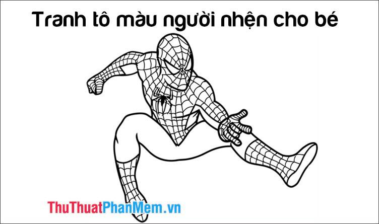 Tranh tô màu siêu anh hùng Người Nhện dành cho bé