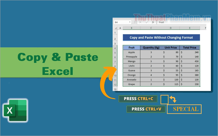 Bí quyết sao chép giữ nguyên định dạng trong Excel nhanh chóng và dễ dàng