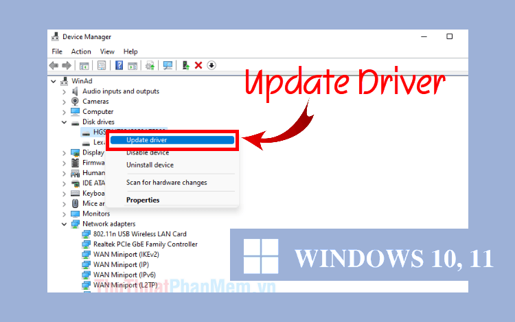 Hướng dẫn cập nhật driver trên Windows 10, 11