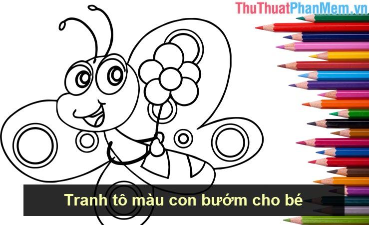 Tranh tô màu hình con bướm dành cho bé