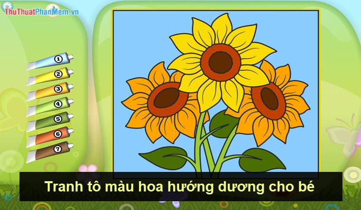 Tranh tô màu hoa hướng dương dành cho bé - Khám phá sắc màu tươi sáng