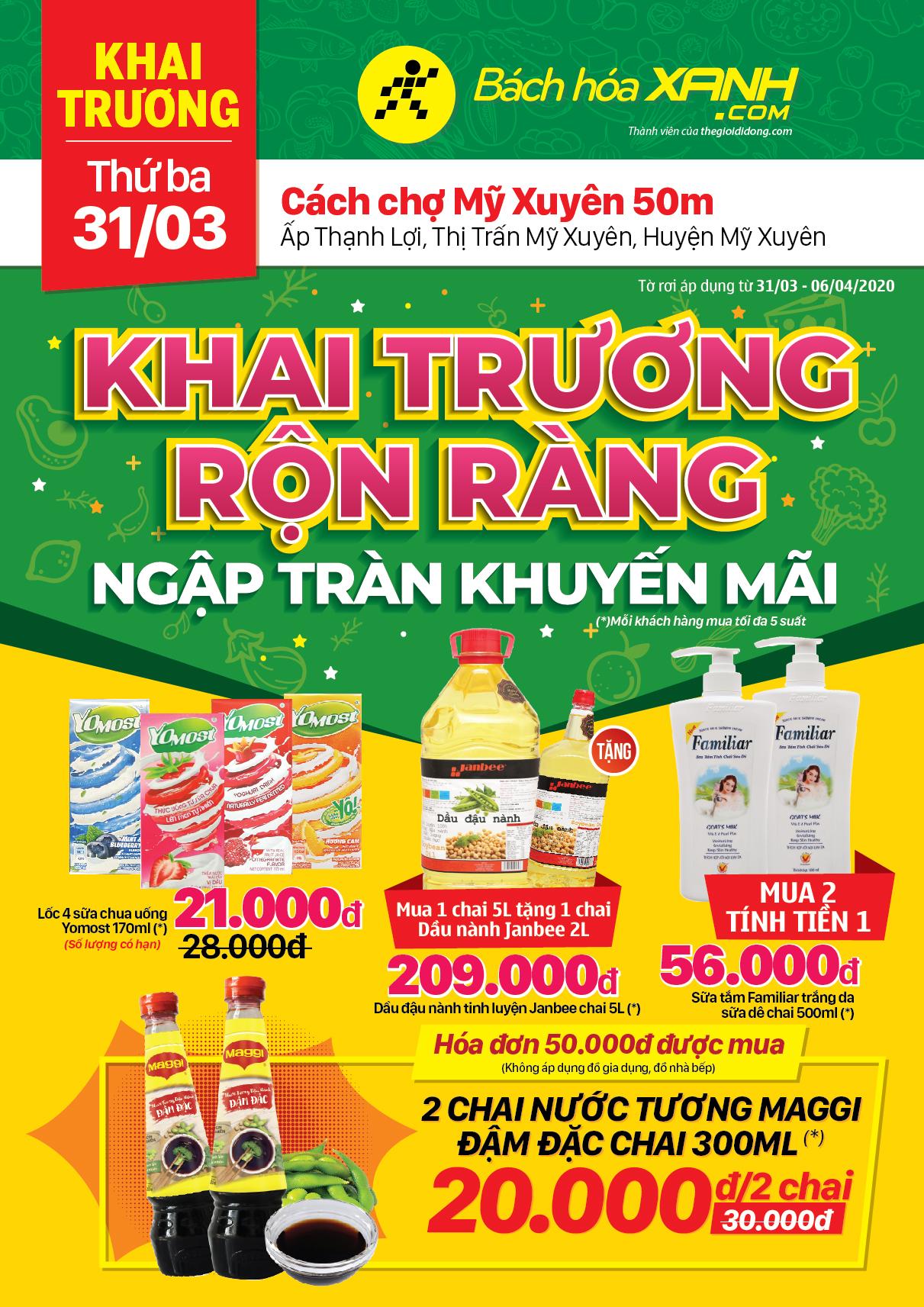 Cửa hàng Tripi tại chợ Mỹ Xuyên, TT. Mỹ Xuyên chính thức mở cửa vào ngày 31/03/2020, mang đến những trải nghiệm mua sắm tuyệt vời cho khách hàng.