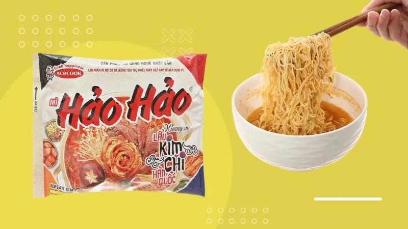 Khám phá hương vị mì Hảo Hảo với lẩu kim chi Hàn Quốc, đậm đà và chuẩn vị ngay tại ngôi nhà của bạn.