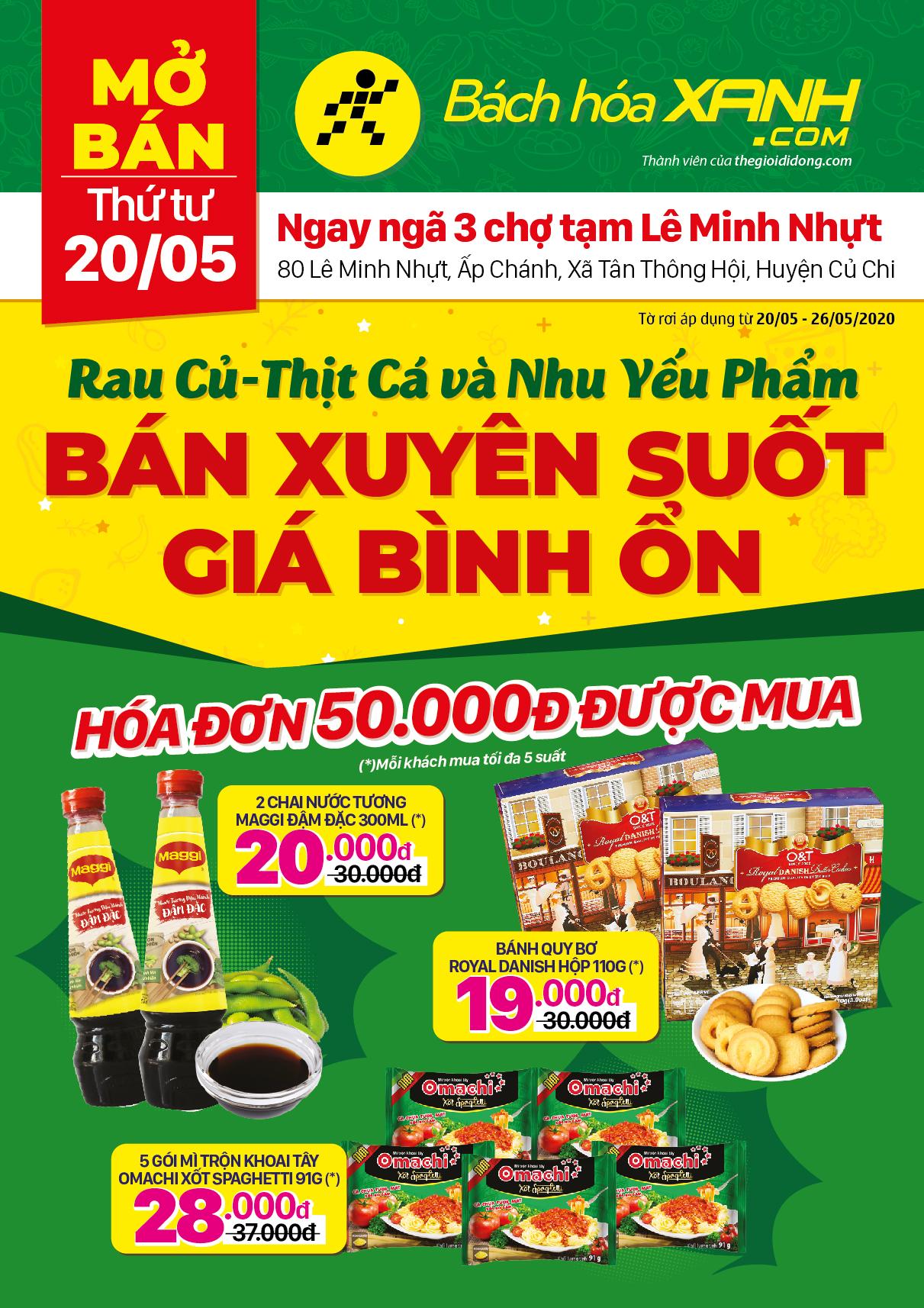 Cửa hàng Tripi tại số 80 Lê Minh Nhựt, Huyện Củ Chi sẽ chính thức mở cửa đón khách vào ngày 20/05/2020, mang đến không gian mua sắm tiện nghi và đầy ấn tượng.