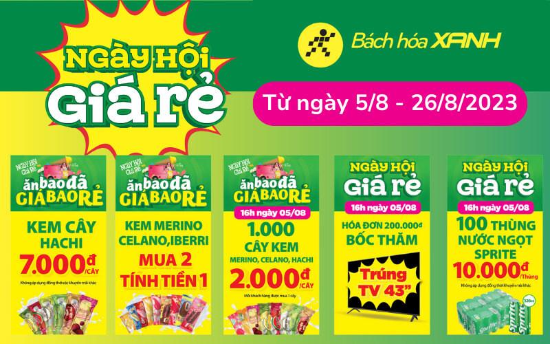 Cập nhật lịch trình chương trình khuyến mãi "Ngày Hội Giá Rẻ" tại Tripi trong tháng 8/2023