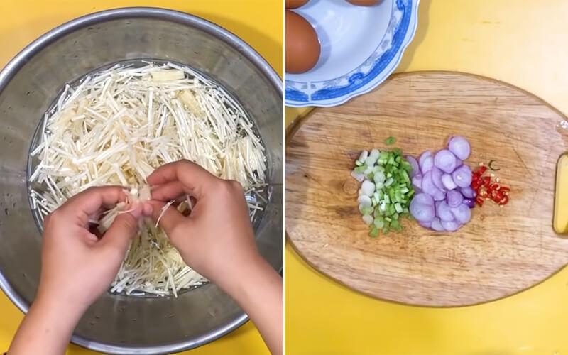 Hướng dẫn làm món trứng chiên nấm kim châm đơn giản nhưng đầy hấp dẫn cho những ngày bận rộn.