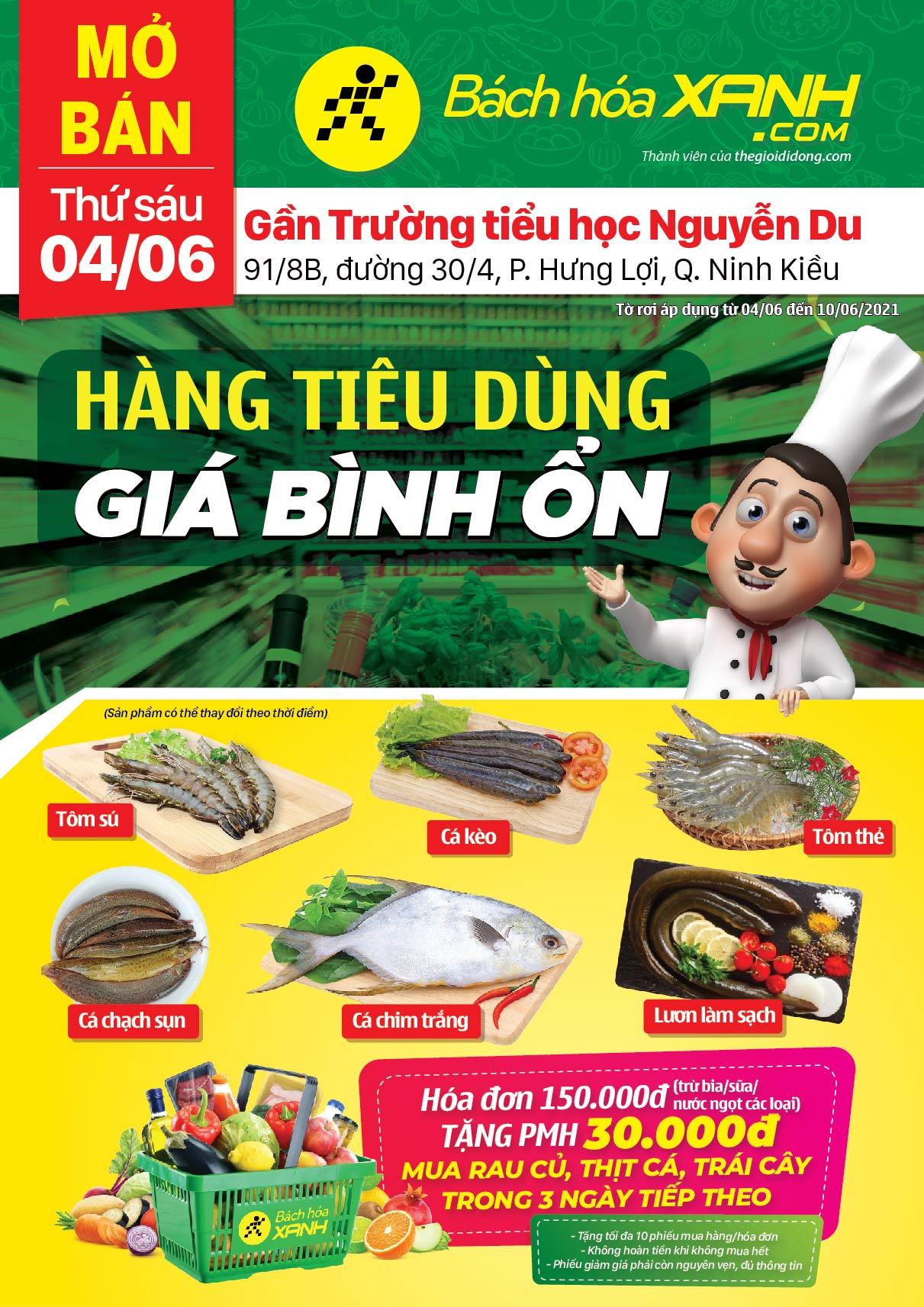 Cửa hàng Tripi tại số 91/8B, đường 30/4, Phường Hưng Lợi, Quận Ninh Kiều sẽ chính thức khai trương vào ngày 04/06.