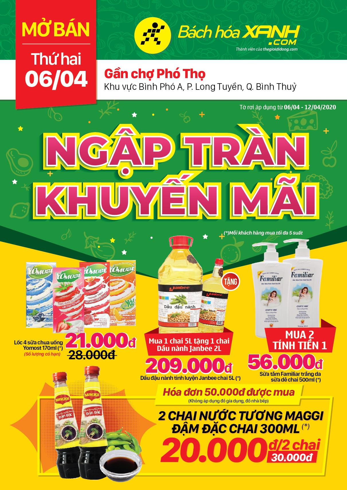 Cửa hàng Tripi, nằm gần Chợ Phó Thọ, Cần Thơ, chính thức khai trương vào ngày 06/04/2020, mang đến cho khách hàng một không gian mua sắm hiện đại và tiện lợi.