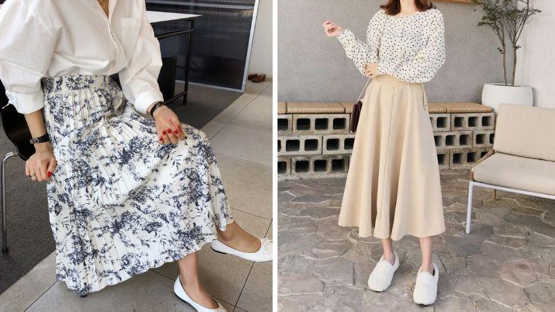 6 gợi ý phối đồ cùng chân váy xòe dài vừa lịch sự lại trẻ trung