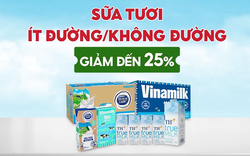 Khuyến mãi cực hot: Sữa tươi ít đường/không đường giảm đến 25% từ 5/10 đến 31/10/2023