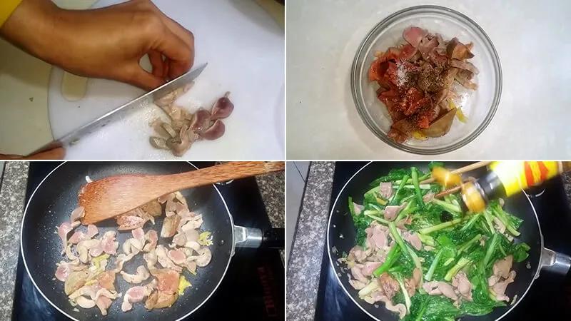Lòng gà xào rau cải - Món ăn đơn giản nhưng cực kỳ hấp dẫn