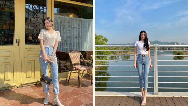Khám phá 9 cách phối đồ với quần jean lưng cao để tạo nên vóc dáng tuyệt đẹp và phong cách ấn tượng.