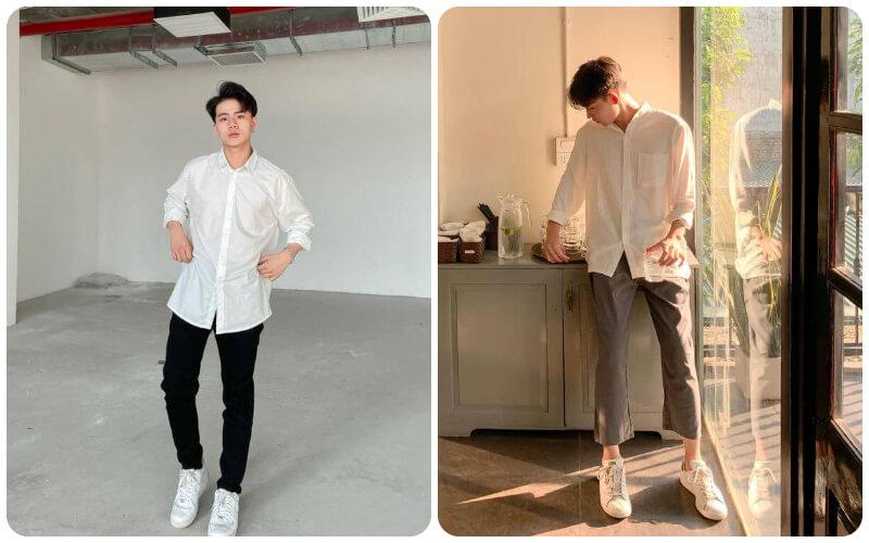 20 cách phối đồ với áo sơ mi form rộng cho nam và nữ, giúp bạn luôn nổi bật và thời trang