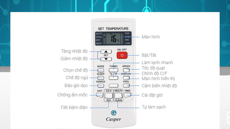 Hướng dẫn sử dụng remote máy lạnh Casper