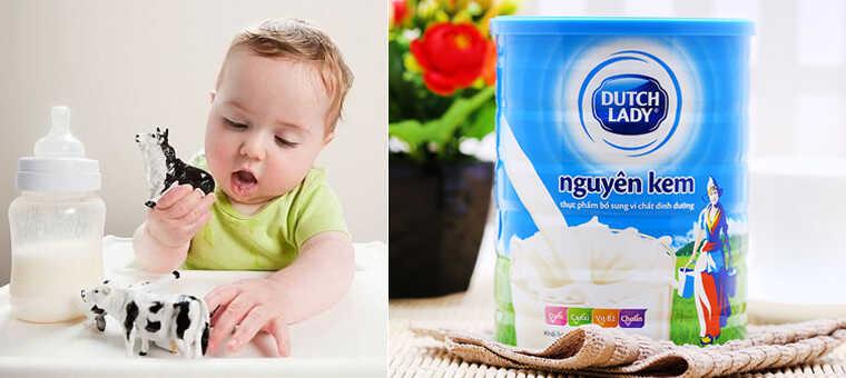 Có nên cho bé uống sữa bột nguyên kem không?