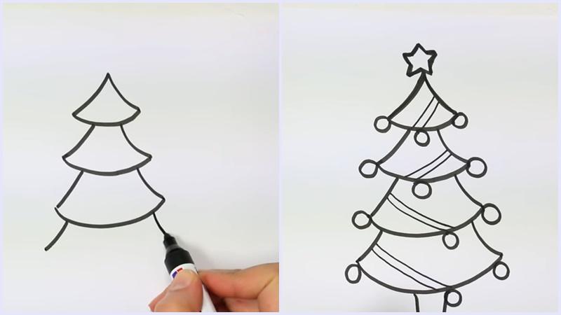 Khám phá 16 cách vẽ cây thông Noel đơn giản mà mẹ có thể dạy bé, cùng nhau tạo ra những bức tranh tuyệt vời cho mùa lễ hội.