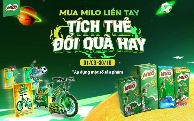 Từ 01/09 - 30/10/2022, hãy thu thập thẻ Milo và nhận những phần quà thể thao tuyệt vời cho bé yêu của bạn