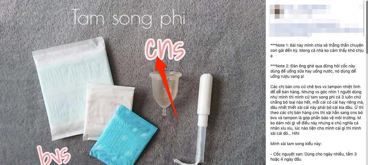 Một cô gái chia sẻ trải nghiệm sử dụng ba loại sản phẩm bảo vệ sức khỏe phụ nữ: băng vệ sinh, tampon và cốc nguyệt san.