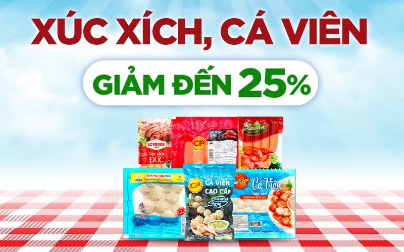 Từ 01/05 đến 11/05/2023, các loại xúc xích và cá viên tại Tripi sẽ được giảm giá lên đến 25%.