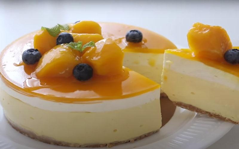 Công thức làm cheesecake xoài mềm mịn, thơm ngon không cần dùng lò nướng