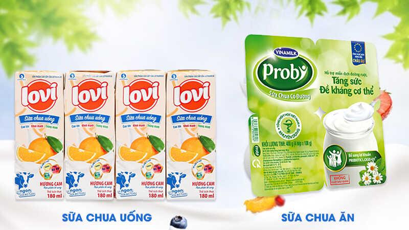 Sự khác biệt giữa sữa chua ăn và sữa chua uống