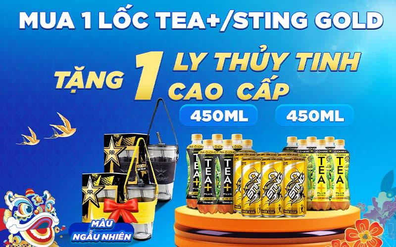 Khi mua 1 lốc Tea+ 450ml hoặc Sting Gold, bạn sẽ nhận ngay một chiếc ly thủy tinh cao cấp, mang đến trải nghiệm đẳng cấp.