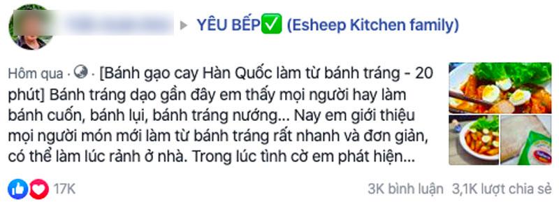 Món bánh gạo cay Hàn Quốc từ bánh tráng hiện đang trở thành xu hướng được nhiều người yêu thích trên mạng.
