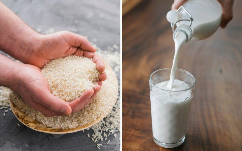 Gạo kết hợp với sữa tươi mang đến làn da sáng bóng mịn màng, làm đẹp không thể cưỡng lại