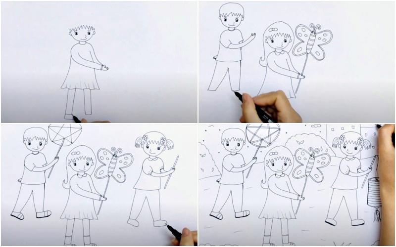 Hướng dẫn vẽ tranh Trung thu đẹp mắt, dễ thực hiện cho trẻ em