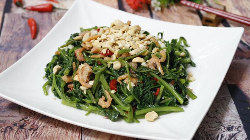 Hướng dẫn làm nộm rau muống tôm khô giòn ngon, khó cưỡng lại