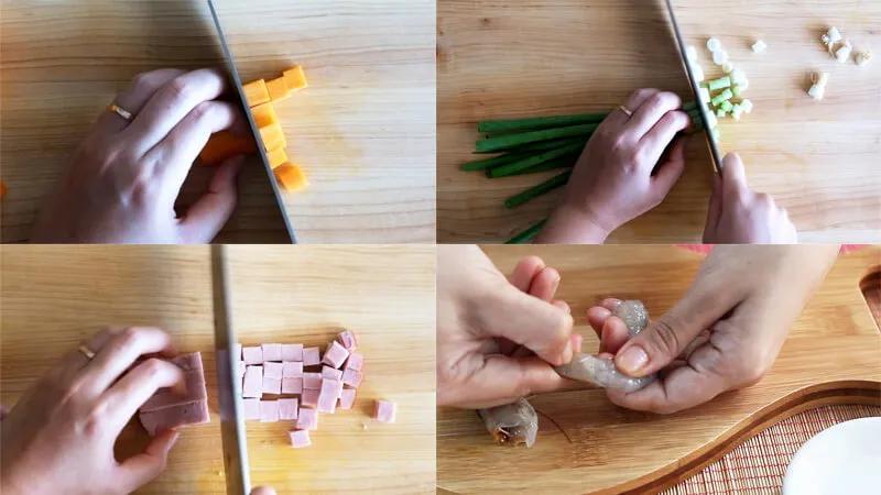 Hướng dẫn cách làm cơm chiên Dương Châu với hạt cơm tơi xốp, không bị vón cục.