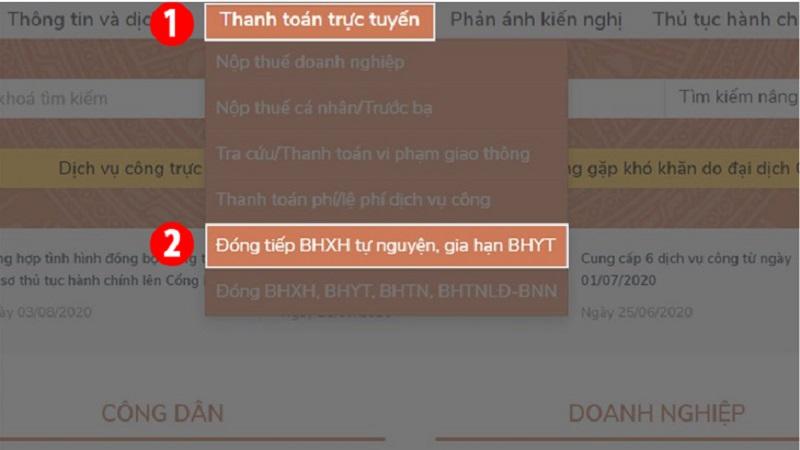 Hướng dẫn đóng BHXH trực tuyến và gia hạn BHYT tại nhà qua Cổng Dịch vụ công Quốc Gia
