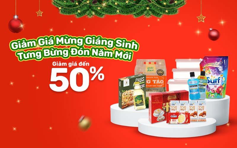 Khuyến mãi Giáng Sinh - Mừng Năm Mới với ưu đãi giảm giá lên đến 50%.