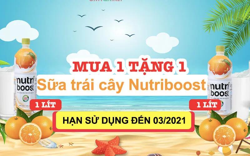 Sữa trái cây Nutriboost hương cam 1 lít, mua 1 sản phẩm tặng ngay 1 sản phẩm miễn phí.