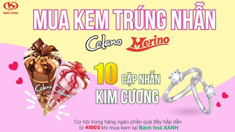 Khám phá cơ hội trúng nhẫn kim cương khi thưởng thức kem Merino và Celano tại Tripi