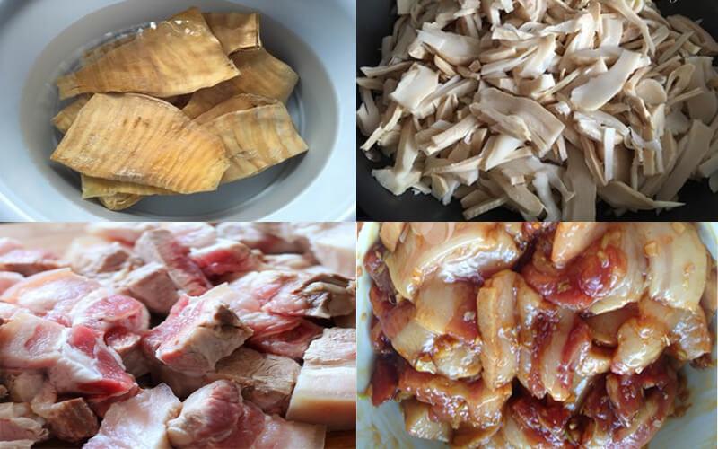 Khám phá công thức ba rọi kho măng mềm mại, hương vị đậm đà và màu sắc bắt mắt.